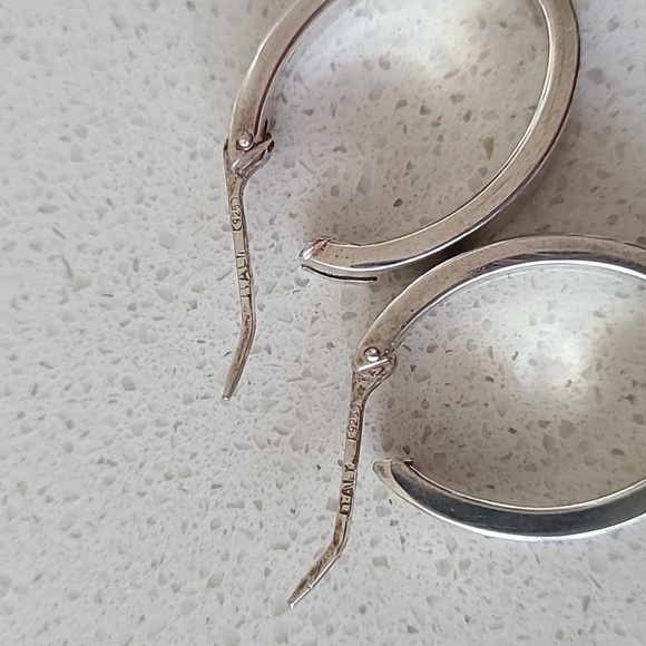 EUC Vintage Italian silver hoops - Picture 4 of 4